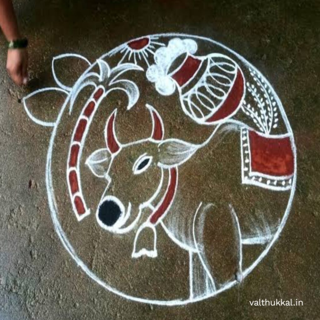 simple mattu pongal kolam