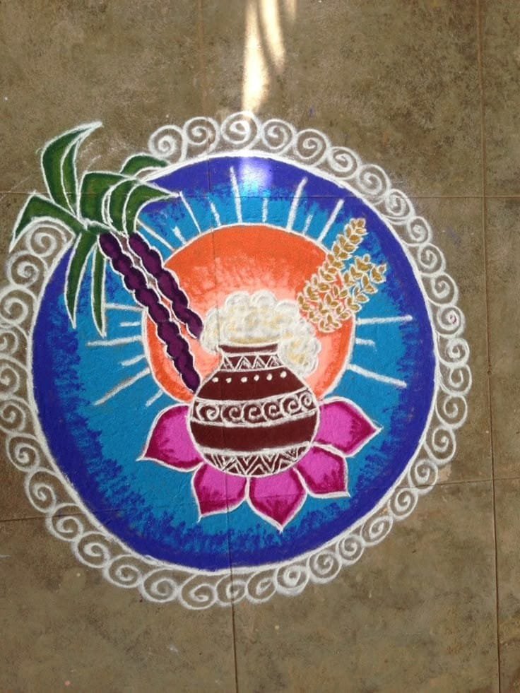 traditional pongal kolam