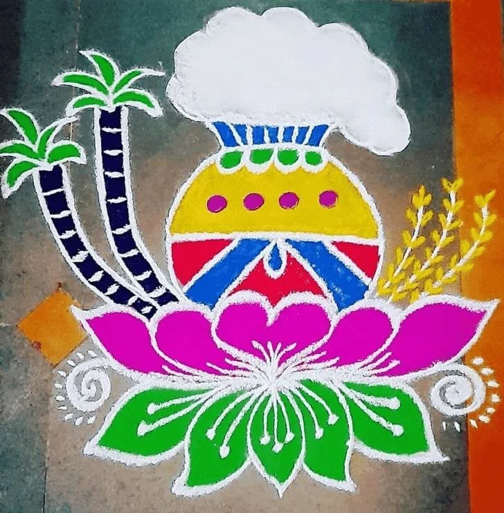 pongal kolam rangoli designs​